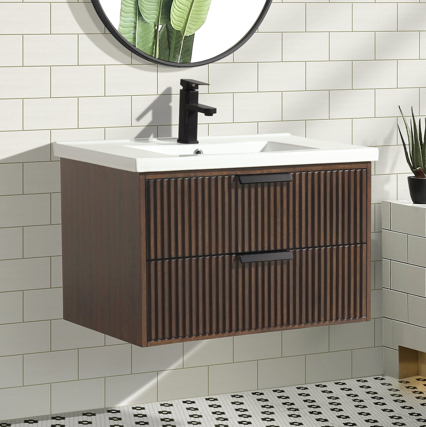San Diego 30" Floating Bathroom Vanity Walnut