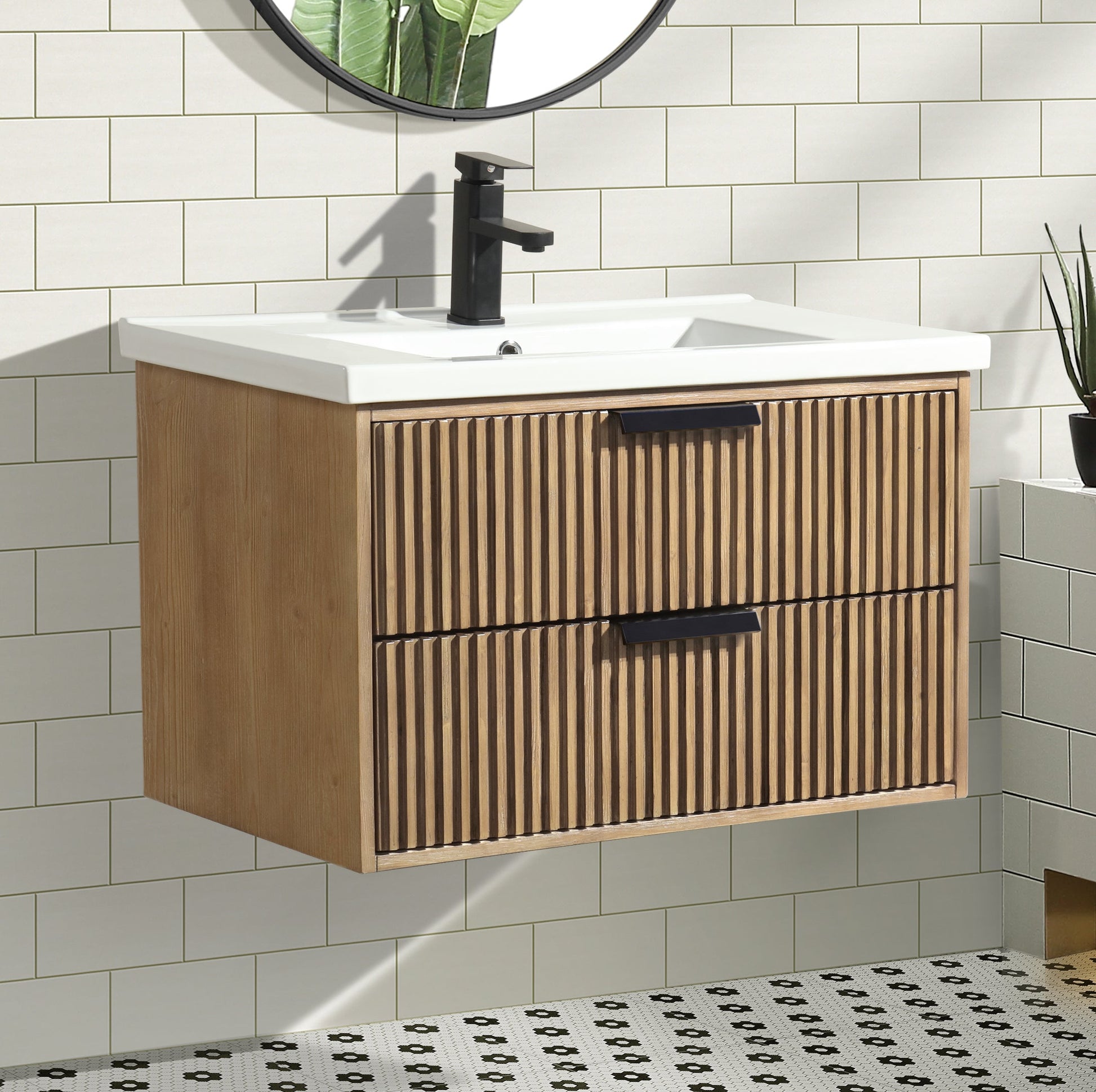 San Diego 30" Floating Bathroom Vanity Weathered Fir