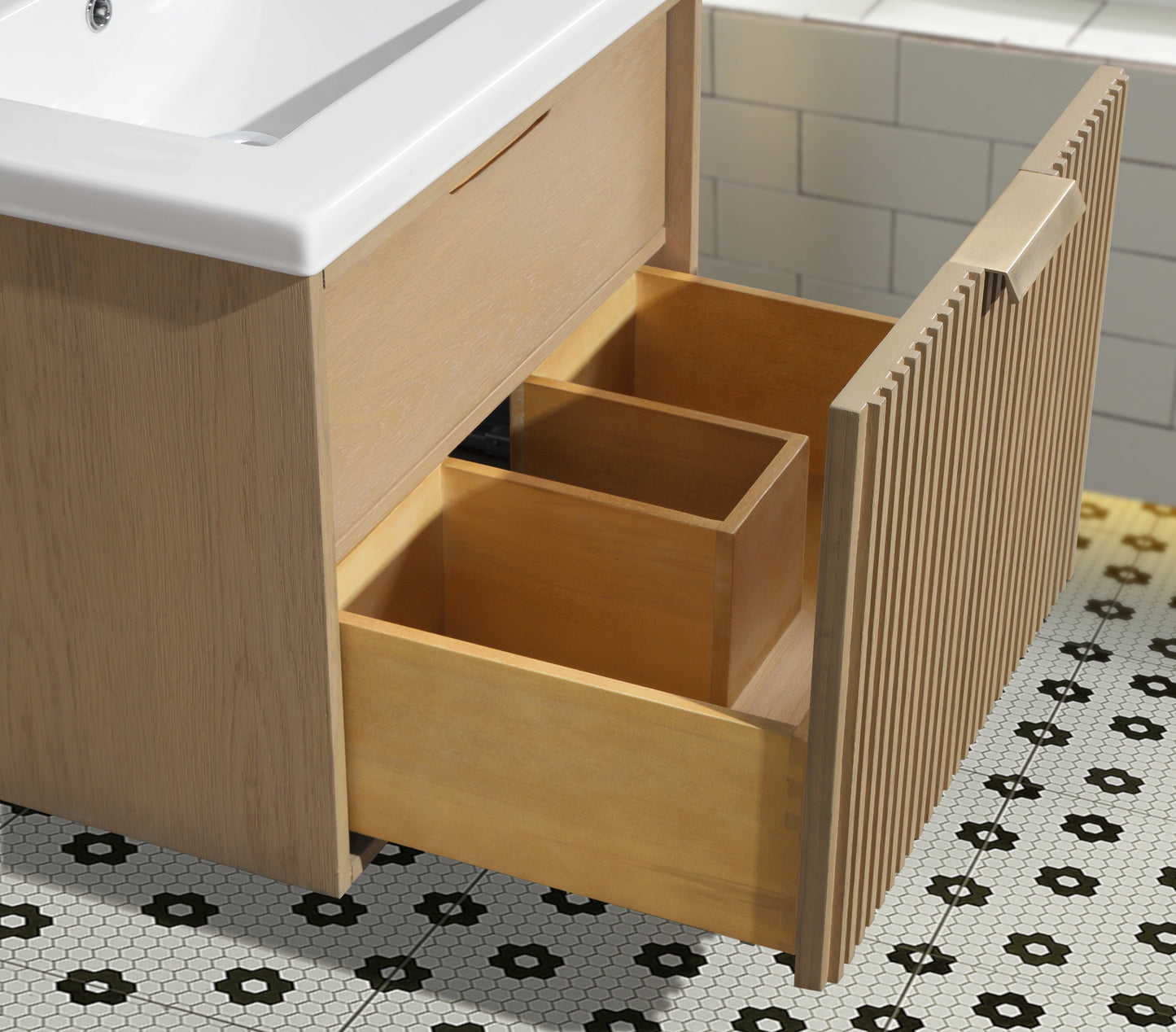 San Diego 24" Floating Bathroom Vanity Oak