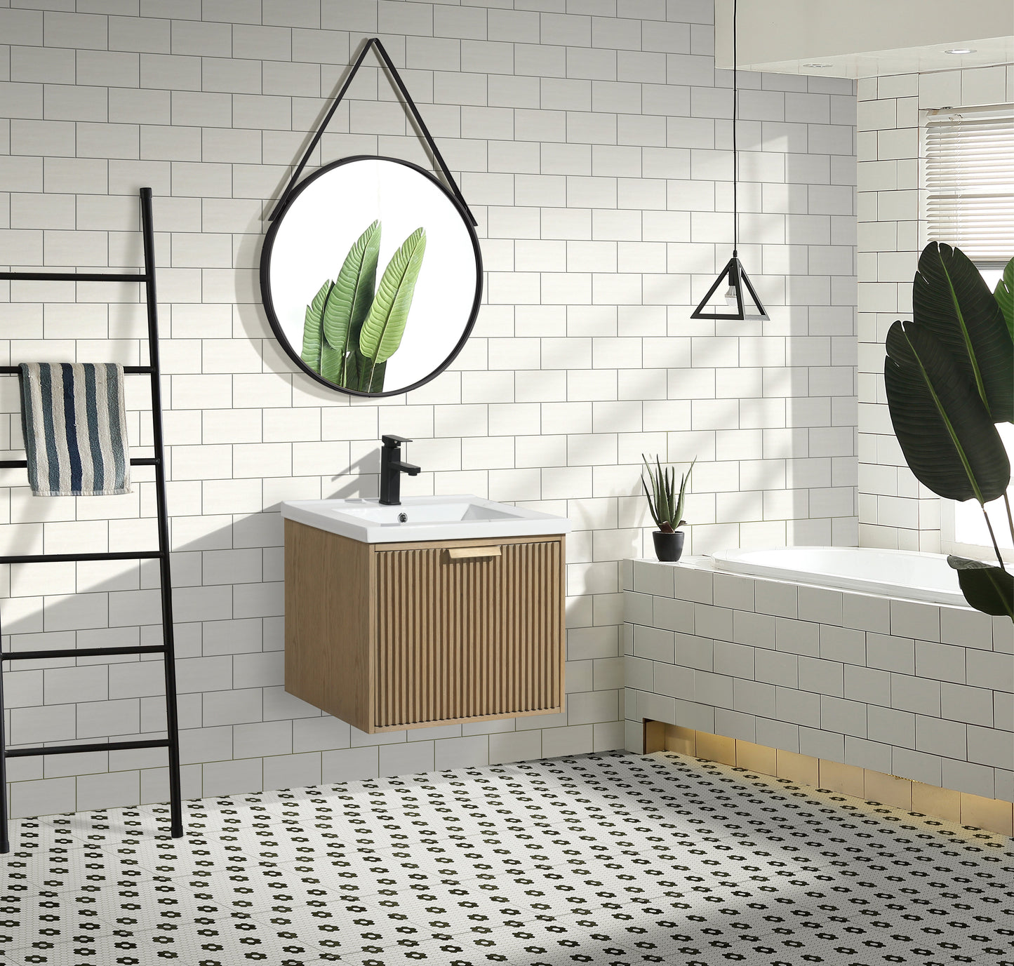San Diego 24" Floating Bathroom Vanity Oak