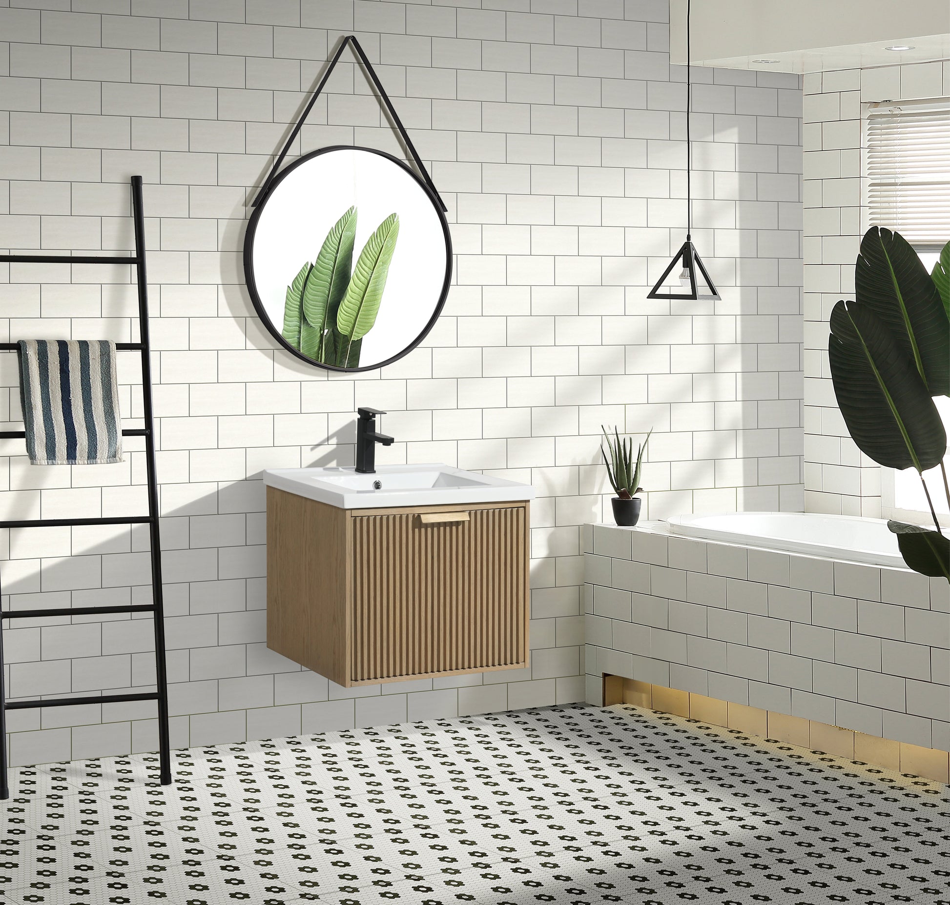 San Diego 24" Floating Bathroom Vanity Oak