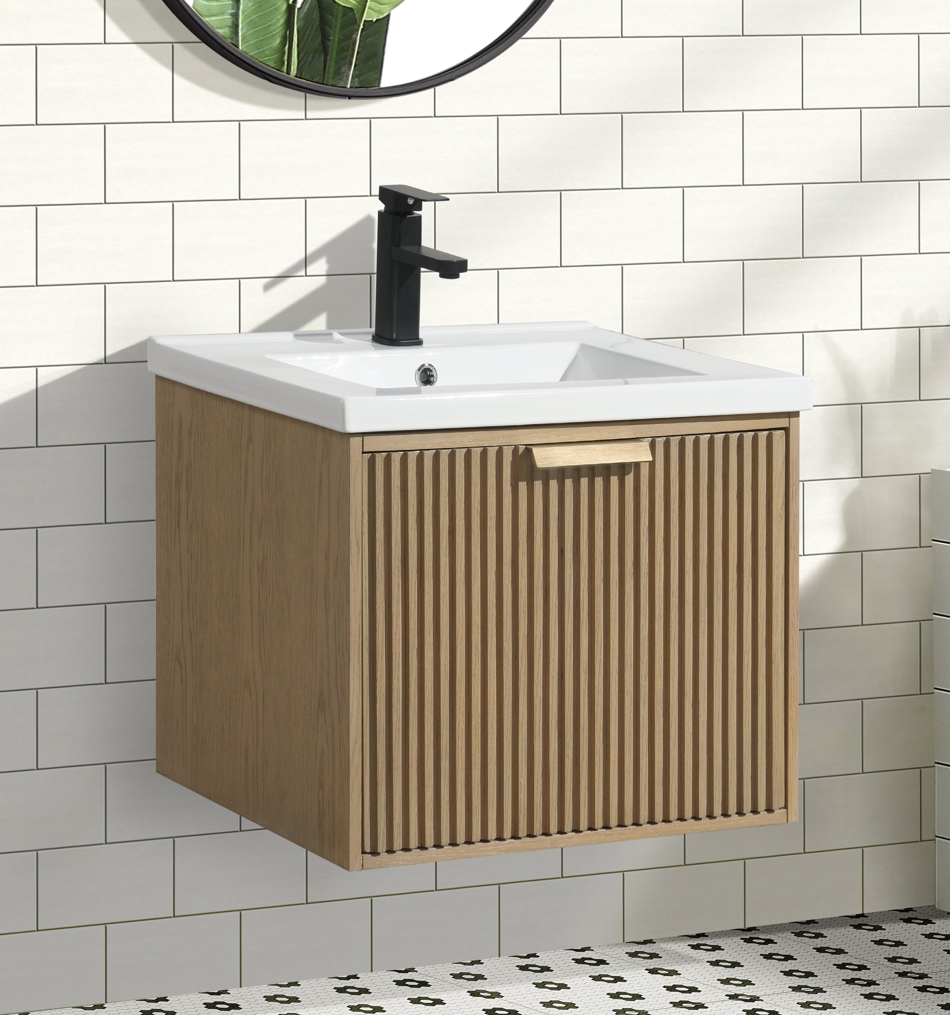 San Diego 24" Floating Bathroom Vanity Oak