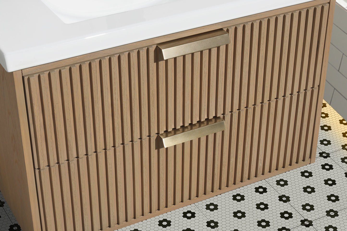 San Diego 30" Floating Bathroom Vanity Oak