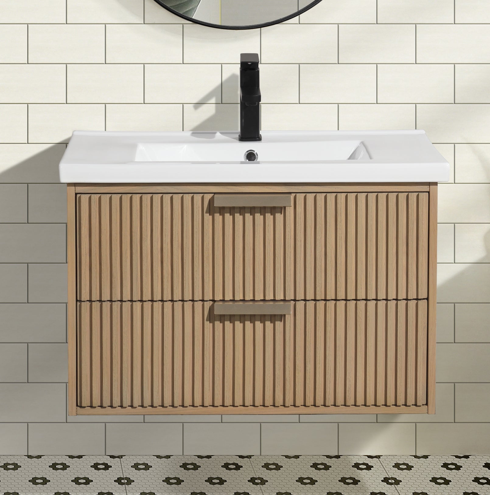 San Diego 30" Floating Bathroom Vanity Oak