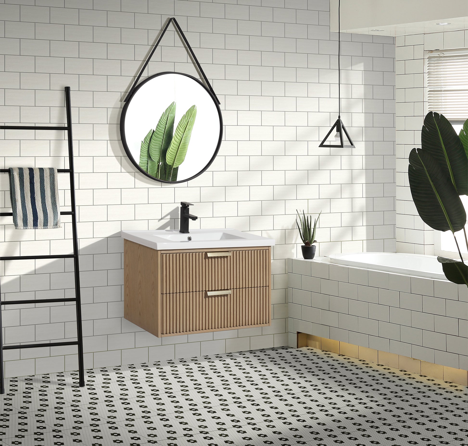 San Diego 30" Floating Bathroom Vanity Oak