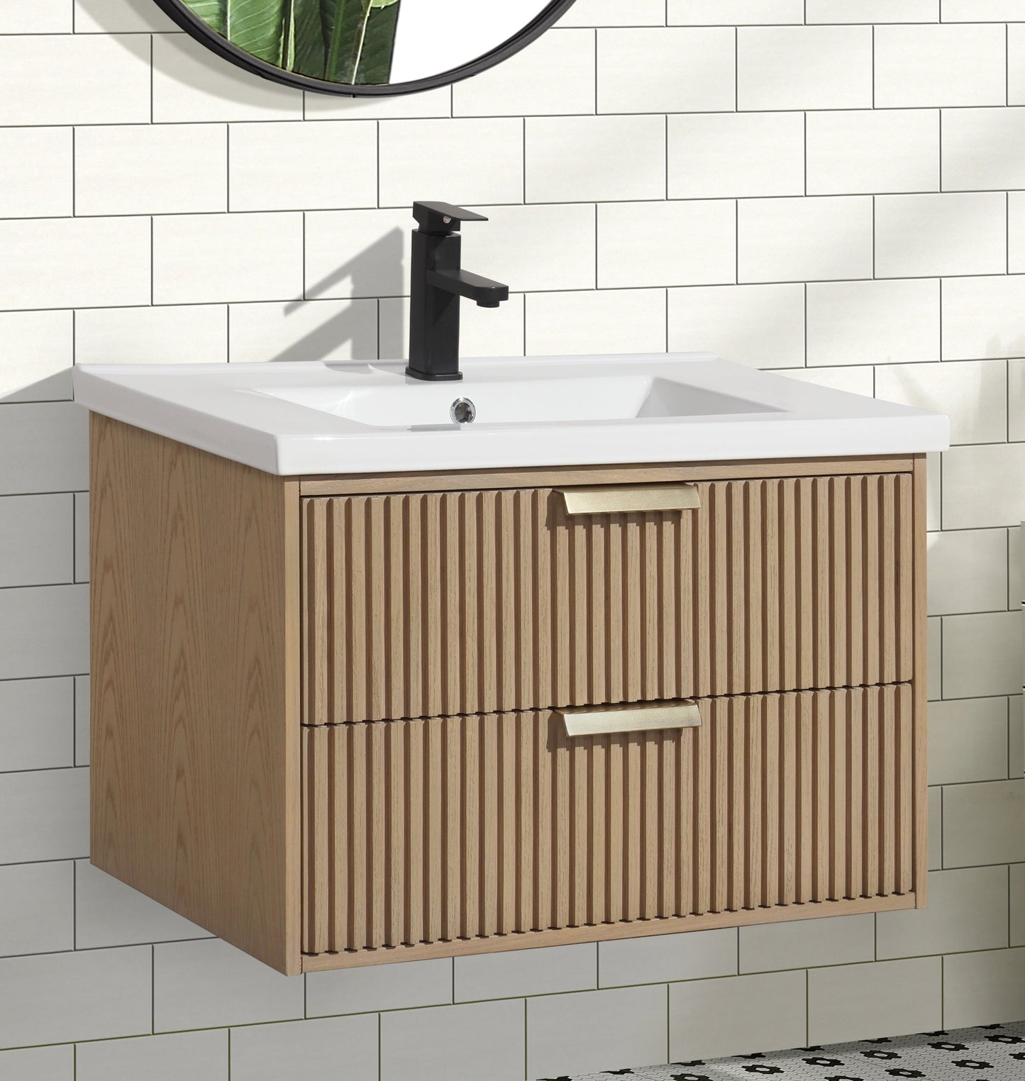 San Diego 30" Floating Bathroom Vanity Oak
