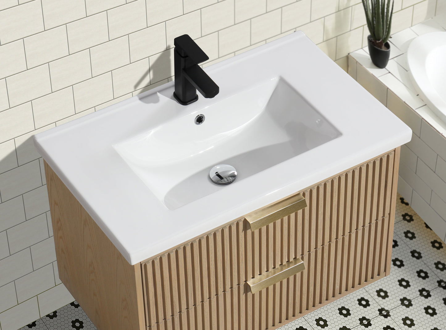 San Diego 30" Floating Bathroom Vanity Oak