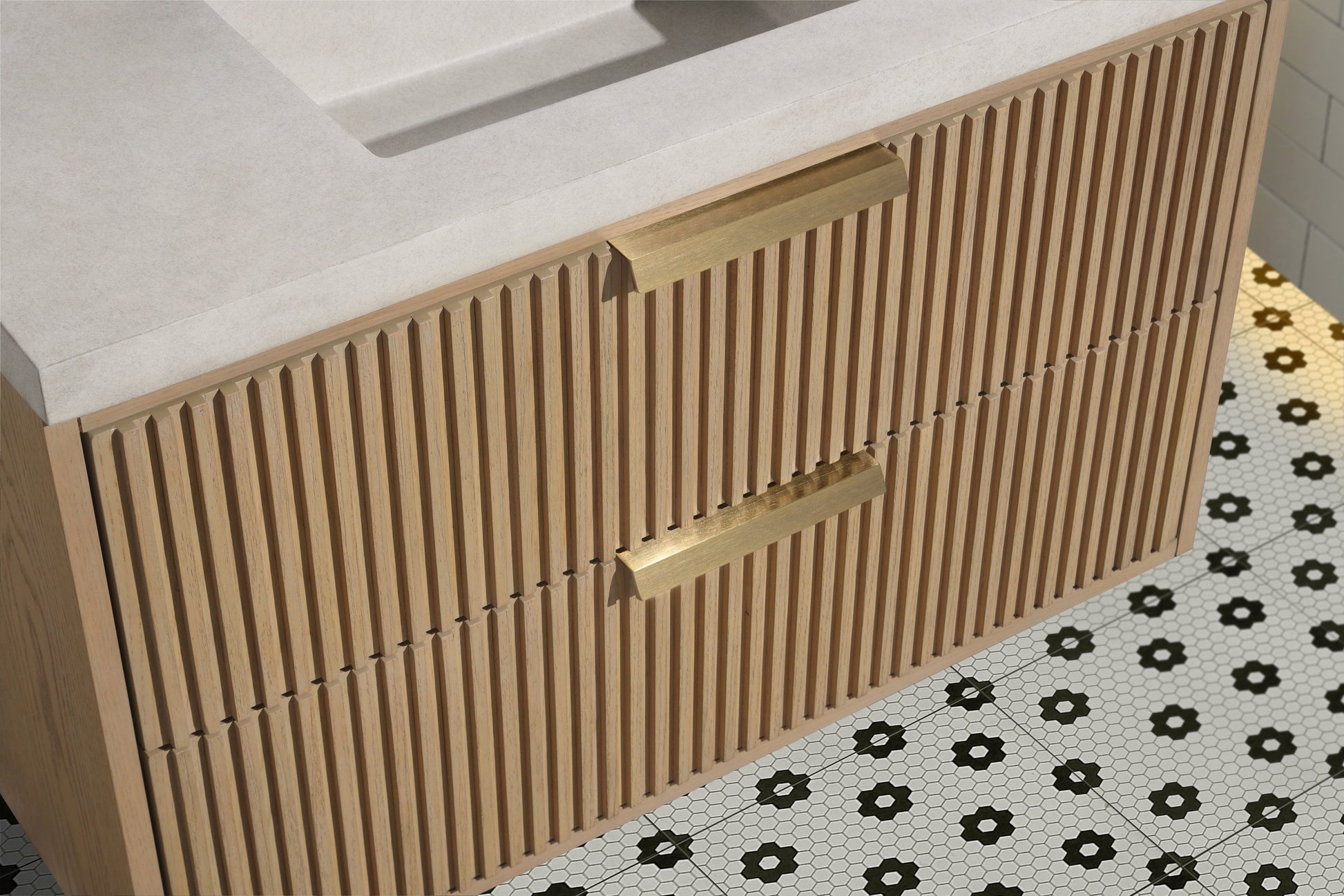 San Diego 36" Floating Bathroom Vanity Oak