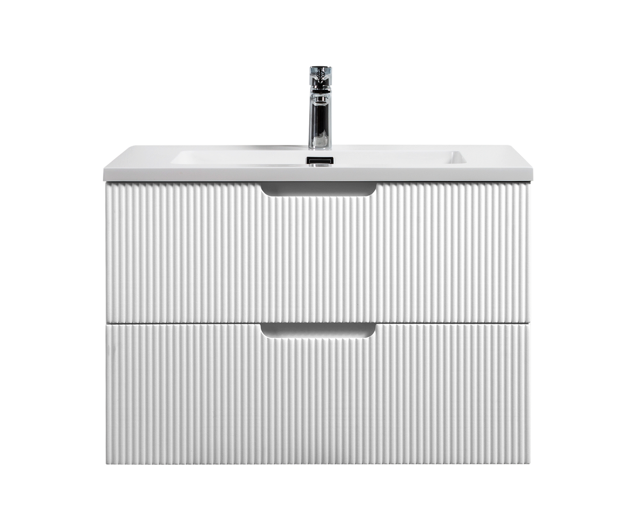 Themis 30″ White Wall Mount Vanity With A Integrated Sink
