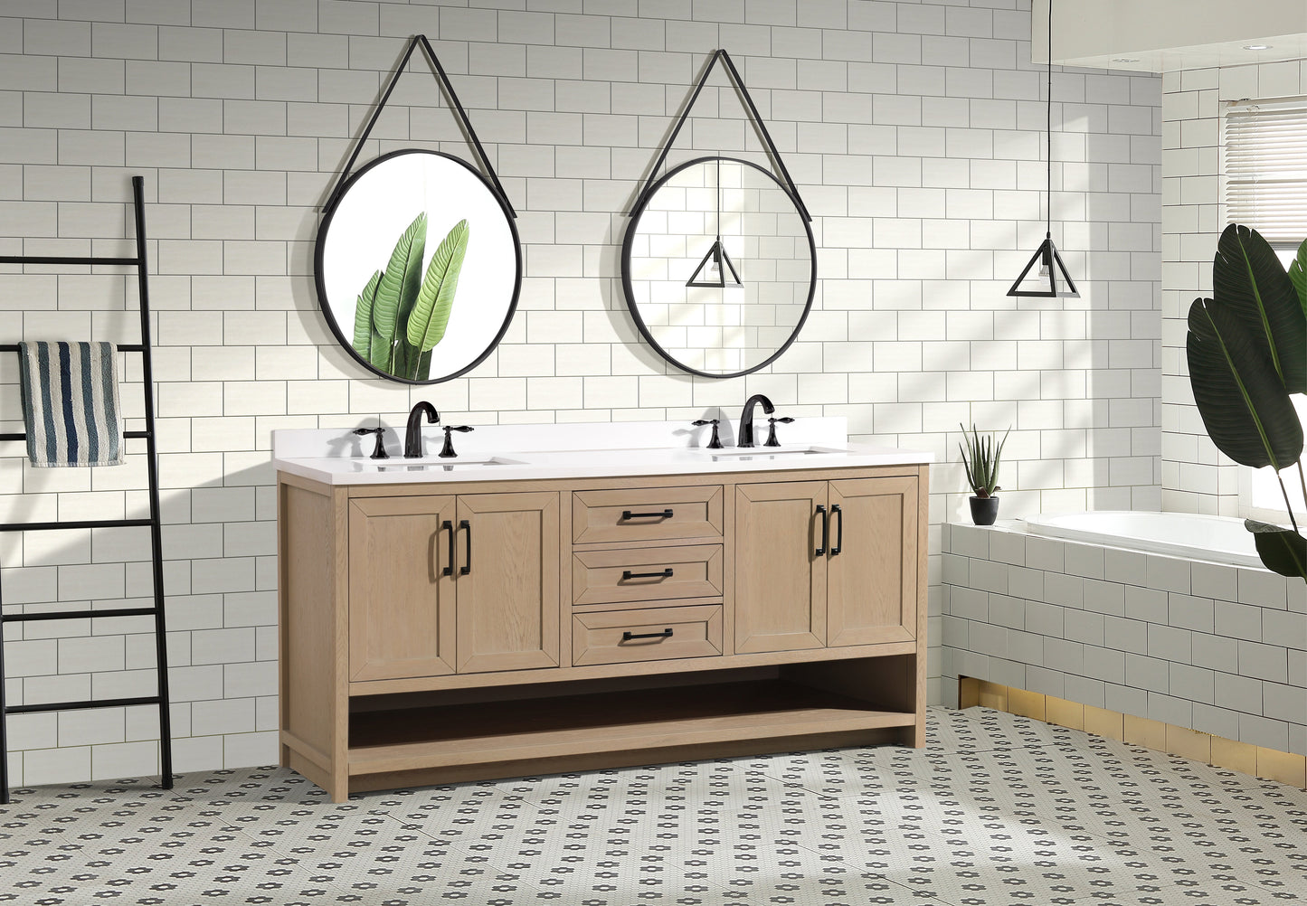 Venice 72" Bathroom Vanity Oak Gray Finish