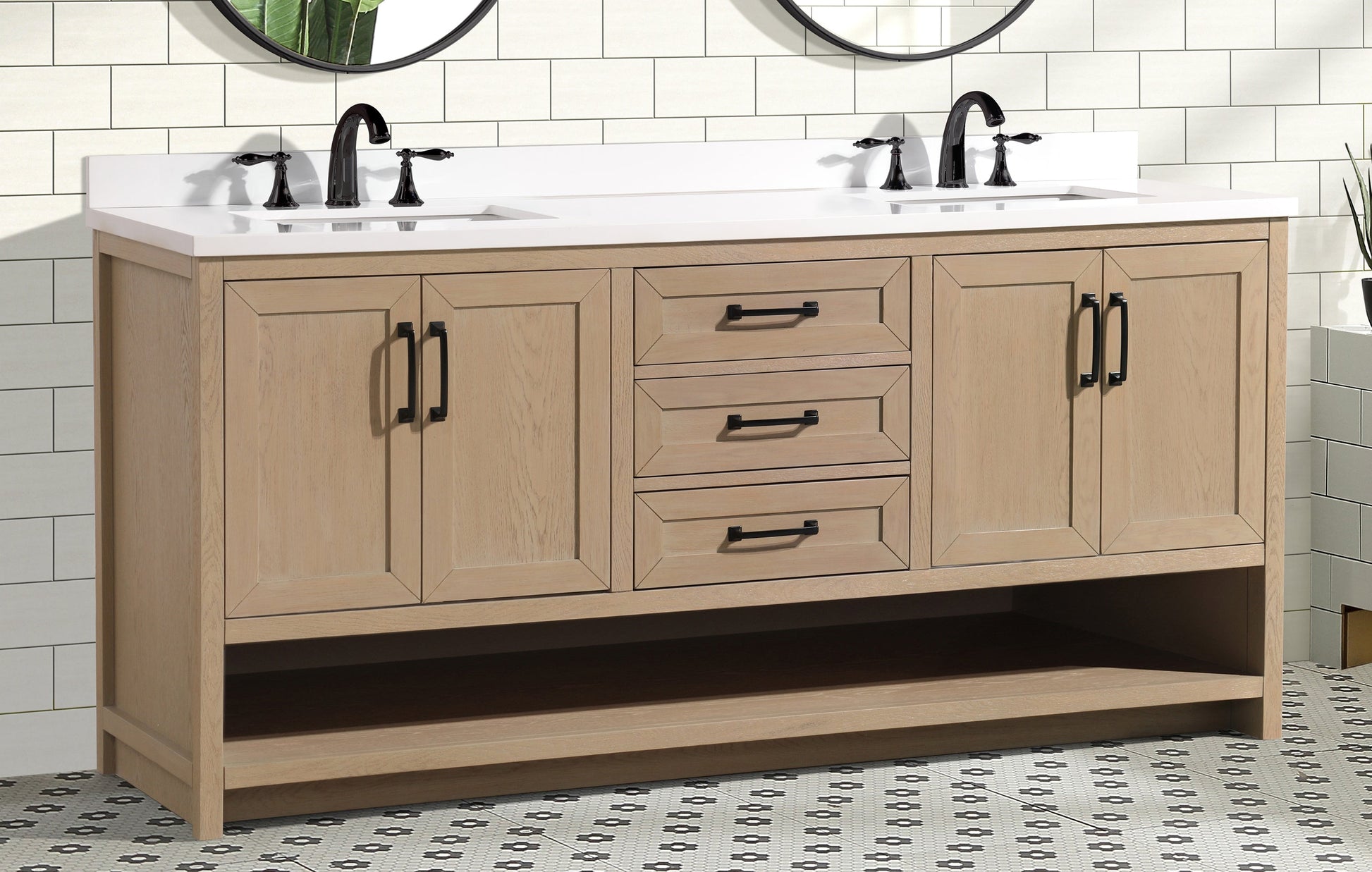 Venice 72" Bathroom Vanity Oak Gray Finish